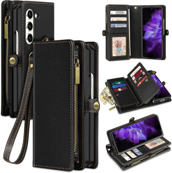Galaxy Z Fold 5 Wallet Case: Magnetic 360 Protection