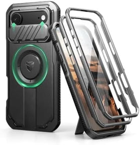 iPhone Ultra Magnetic Case with Kickstand, Built-In Screen Protector, and Hinge Protection