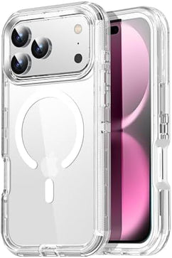 iPhone 18 Pro Max Clear 3-Layer Rugged Case with MagSafe
