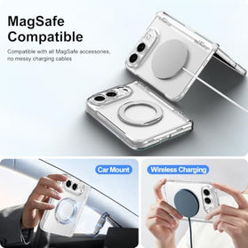 iPhone Ultra Case with Spring Hinge Protection and 360° Rotating Magnetic Kickstand