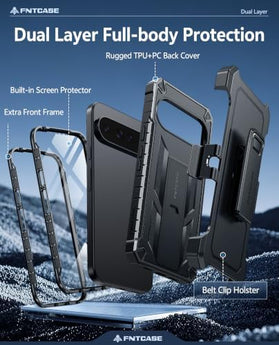 Google Pixel 11 Pro XL Rugged Case with Belt Clip Holster and Kickstand