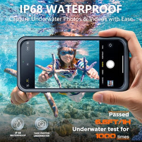 iPhone 18 Pro IP68 Waterproof Case with Built-In Screen Protector