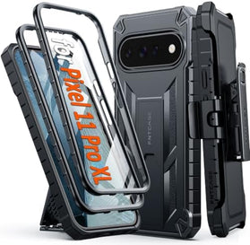 Google Pixel 11 Pro XL Rugged Case with Belt Clip Holster and Kickstand