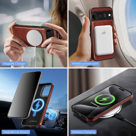 Google Pixel 11 Pro Detachable Magnetic Wallet Case with Kickstand and RFID Blocking