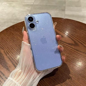 iPhone 17 Cute Clear Glitter Wireless Charging Clear Case - Redpepper Cases