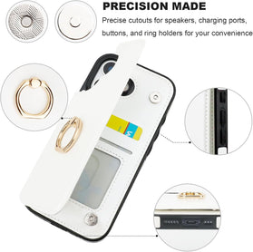 iPhone 17 360° Rotation Ring Kickstand PU Leather Cover - Redpepper Cases