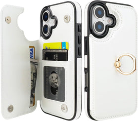 iPhone 17 360° Rotation Ring Kickstand PU Leather Cover - Redpepper Cases