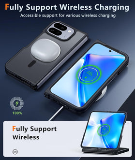 Google Pixel 10 Pro Fold Translucent Matte Case with Strong Magnetic Ring
