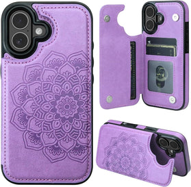 iPhone 17 Card Holder Magnetic Buttons Protective Wallet Case - Redpepper Cases