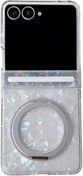 Galaxy Z Flip 8 Glitter Case with Hinge Protection and Ring Stand