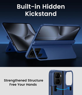 Google Pixel 10 Pro Fold Rugged Case with Hinge Protection, Outer Screen Protector and Stand