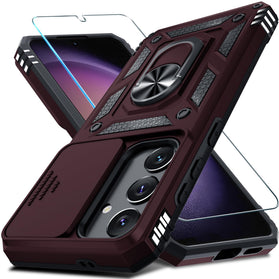 Samsung Galaxy S26 Plus Built in Slide Camera Lens Cover Finger Ring Holder Kickstand Case - Redpepper Cases