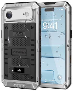 iPhone 17 Rugged Metal Built in Screen Protector Heavy Duty Shockproof Case - Redpepper Cases