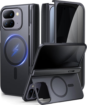 Google Pixel 10 Pro Fold Case with Privacy Screen Protector and Built-In Kickstand