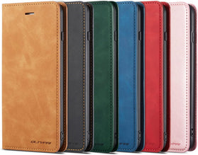 iPhone 17 PU Leather Cover TPU Bumper with Card Holder Kickstand - Redpepper Cases
