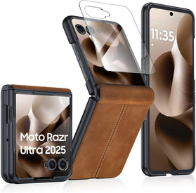 Motorola Razr Ultra PU Leather Matte PC Shockproof Phone Cover - Redpepper Cases