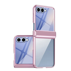 Galaxy Z Flip 8 Clear Electroplated Case with Screen Protector and Hinge Protection