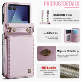 Galaxy Z Flip 8 RFID-Blocking Wallet Case with Kickstand