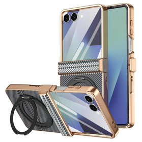 Galaxy Z Flip 8 Aramid Fiber Case with HD Screen Protector and Kickstand