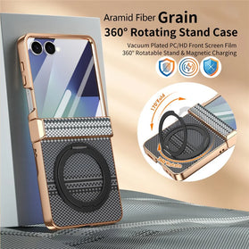 Galaxy Z Flip 8 Aramid Fiber Case with HD Screen Protector and Kickstand