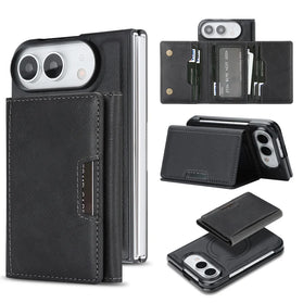 iPhone Fold Magnetic Case with Detachable Tri-Fold Card Holder