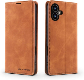 iPhone 17 PU Leather Cover TPU Bumper with Card Holder Kickstand - Redpepper Cases