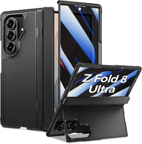 Galaxy Z Fold 8 Ultra Rugged Case with Built-in Privacy Screen Protector and Hidden Stand