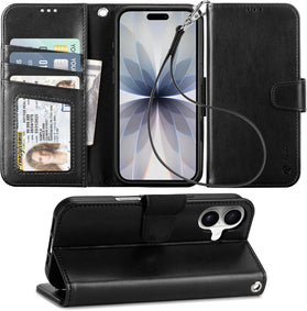iPhone 17 Wallet with Card Holder Wristlet Strap Wallet Flip Cover - Redpepper Cases