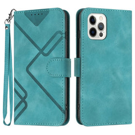Line Pattern Skin Feel Leather Phone Case, For iPhone 14 Pro Max - Redpepper Cases