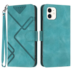 Line Pattern Skin Feel Leather Phone Case, For iPhone 12 mini - Redpepper Cases