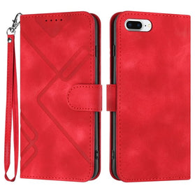 Line Pattern Skin Feel Leather Phone Case, For iPhone 6 Plus / 7 Plus / 8 Plus - Redpepper Cases