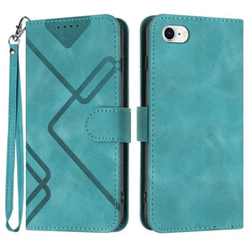 Line Pattern Skin Feel Leather Phone Case, For iPhone 7 / 8 / SE 2020 / SE 2022 - Redpepper Cases