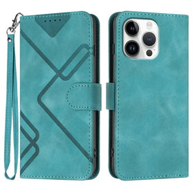 Line Pattern Skin Feel Leather Phone Case, For iPhone 16 Pro Max - Redpepper Cases