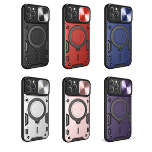 CD Texture Sliding Camshield Magnetic Holder Phone Case