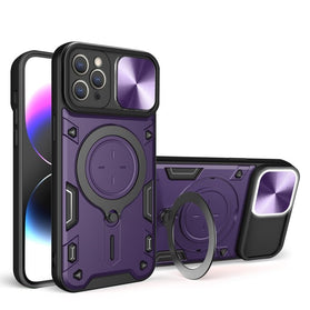 CD Texture Sliding Camshield Magnetic Holder Phone Case, For iPhone 12 Pro Max - Redpepper Cases