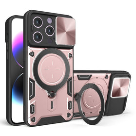 CD Texture Sliding Camshield Magnetic Holder Phone Case, For iPhone 14 Plus - Redpepper Cases