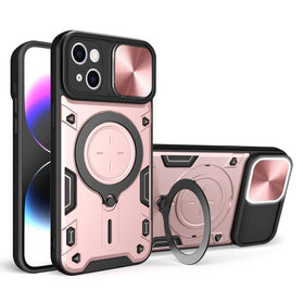 CD Texture Sliding Camshield Magnetic Holder Phone Case, For iPhone 15 - Redpepper Cases