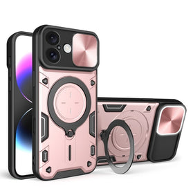 CD Texture Sliding Camshield Magnetic Holder Phone Case, For iPhone 16 - Redpepper Cases