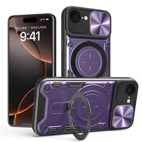 CD Texture Sliding Camshield Magnetic Holder Phone Case, For iPhone 17e / 16e - Redpepper Cases