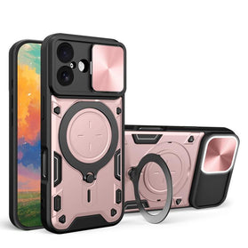 CD Texture Sliding Camshield Magnetic Holder Phone Case, For iPhone 17 - Redpepper Cases