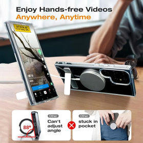 Clear for Galaxy S25 Plus Military Grade Protection Anti - Yellowing Case with Stand - Redpepper Cases