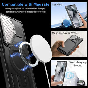 Galaxy S25 Ultra Magnetic Military Grade Metal Camera Cover Case - Redpepper Cases