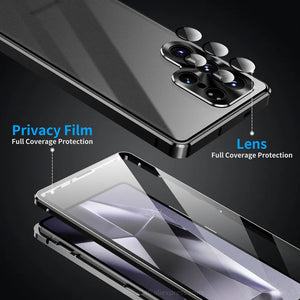 Galaxy S25 Ultra Tempered Glass Aluminum Magnetic Case - Redpepper Cases