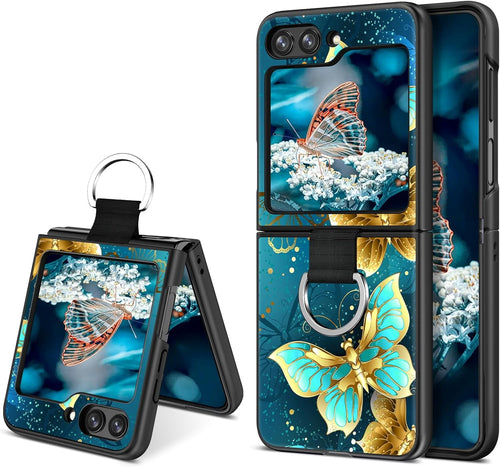Galaxy Z Flip 6 5G Blue Butterfly Slim Fit Cover Protective Anti Scratch Phone Case - Redpepper Cases