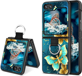 Galaxy Z Flip 6 5G Blue Butterfly Slim Fit Cover Protective Anti Scratch Phone Case - Redpepper Cases
