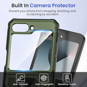 Galaxy Z Flip 6 Screen Protector & Hinge Protection & Magnetic Ring Kickstand - Redpepper Cases