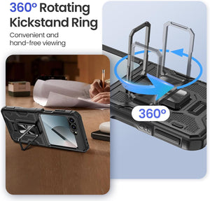 Galaxy Z Flip 6 Screen Protector & Hinge Protection & Magnetic Ring Kickstand - Redpepper Cases