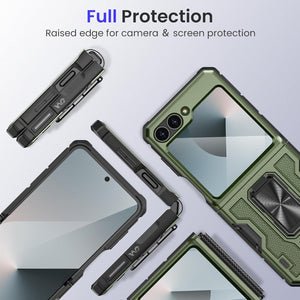 Galaxy Z Flip 6 Screen Protector & Hinge Protection & Magnetic Ring Kickstand - Redpepper Cases