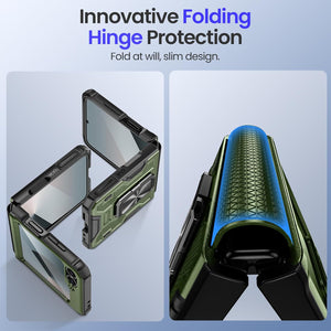 Galaxy Z Flip 6 Screen Protector & Hinge Protection & Magnetic Ring Kickstand - Redpepper Cases