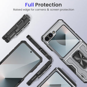 Galaxy Z Flip 6 Screen Protector & Hinge Protection & Magnetic Ring Kickstand - Redpepper Cases